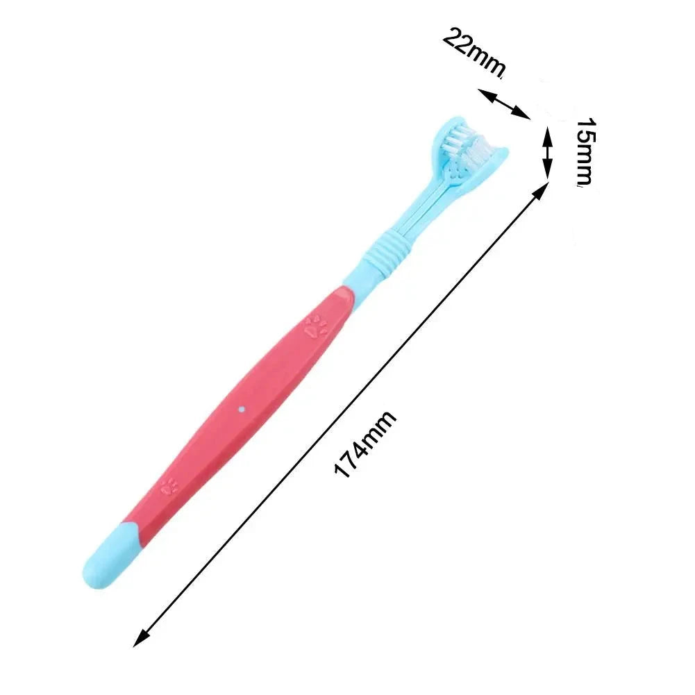 Triple-Head Dog Toothbrush