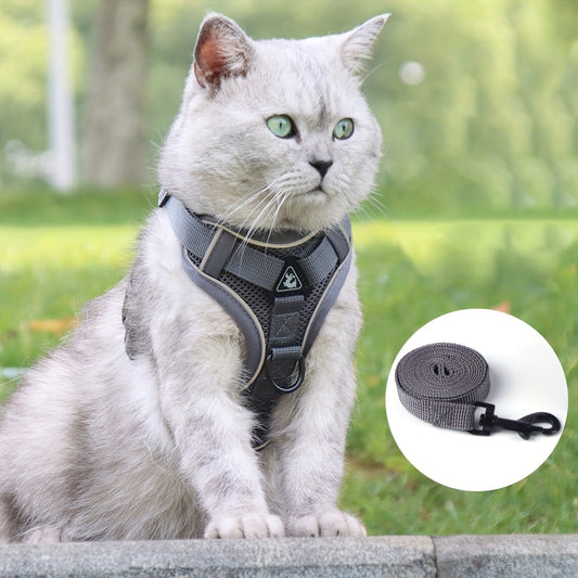 Breathable and Adjustable Cat Harness Vest
