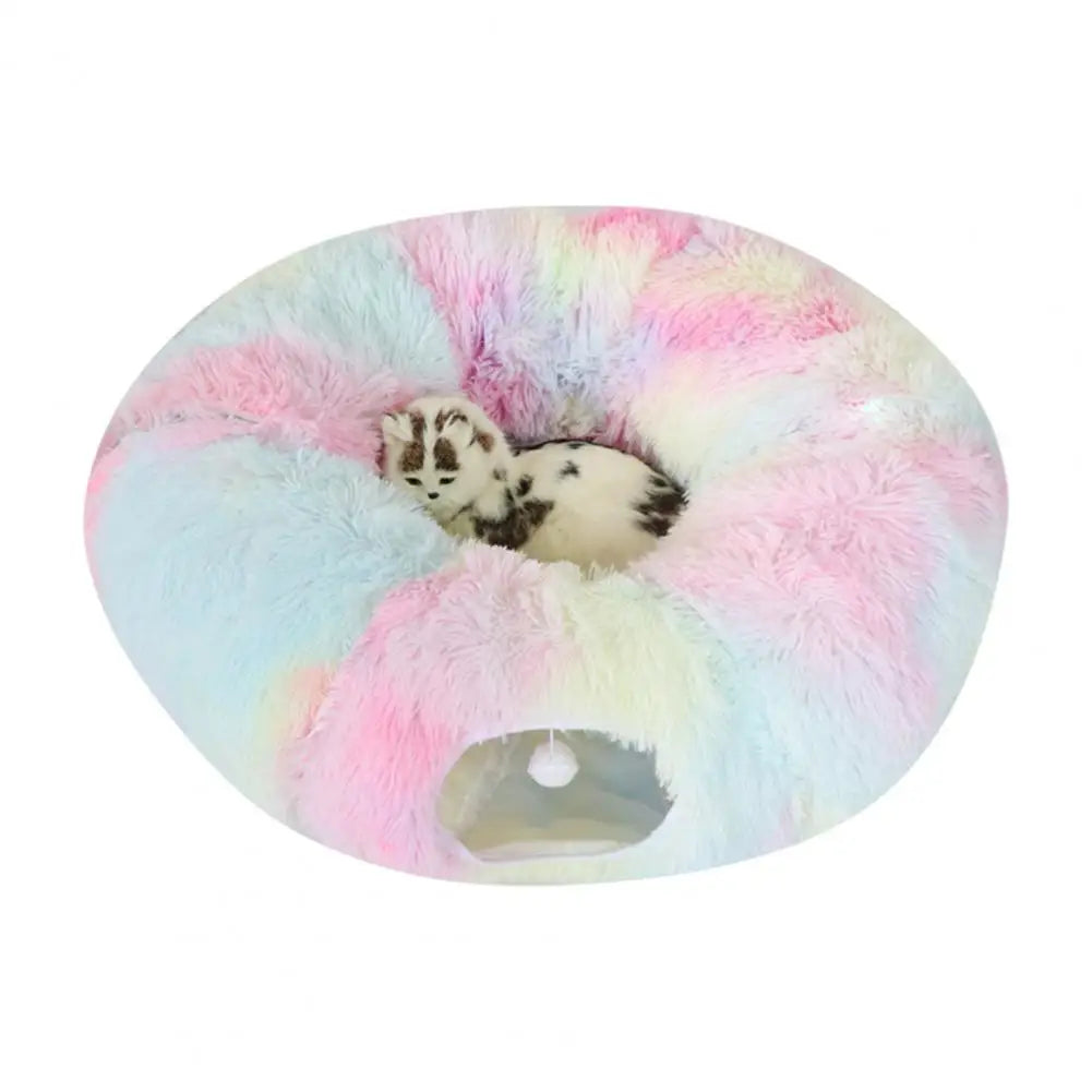 Plush 2-in-1 Cat Tunnel Bed