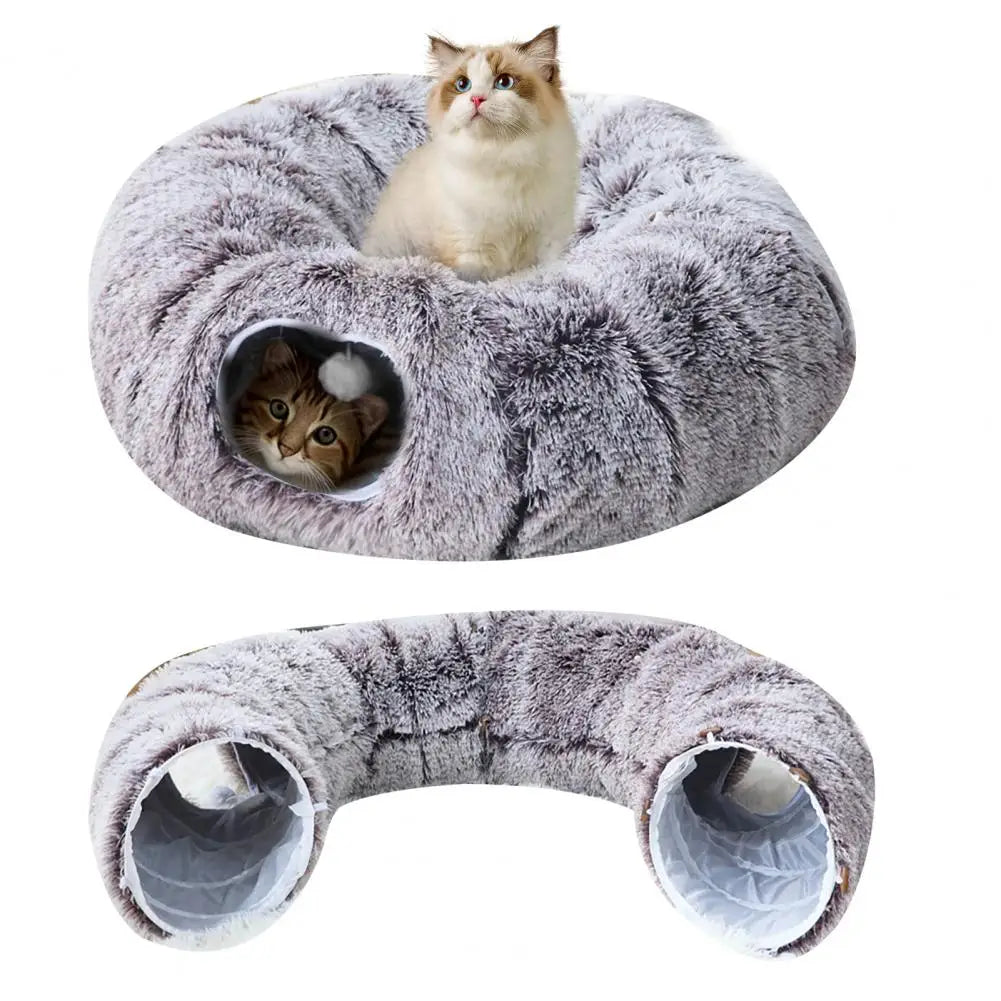 Plush 2-in-1 Cat Tunnel Bed