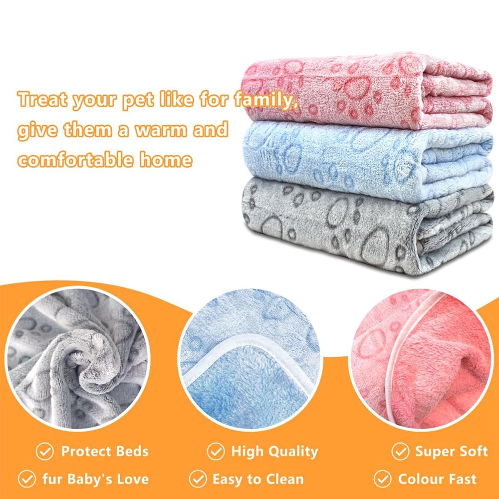 Ultra-Soft Coral Fleece Pet Blanket