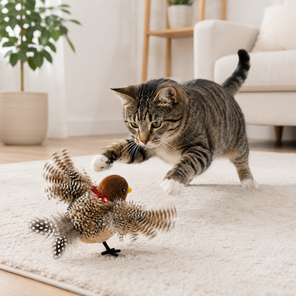 Pettedy Interactive Chirping Cat Toy