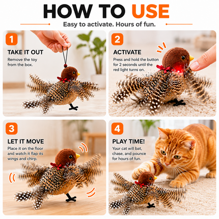 Pettedy Interactive Chirping Cat Toy
