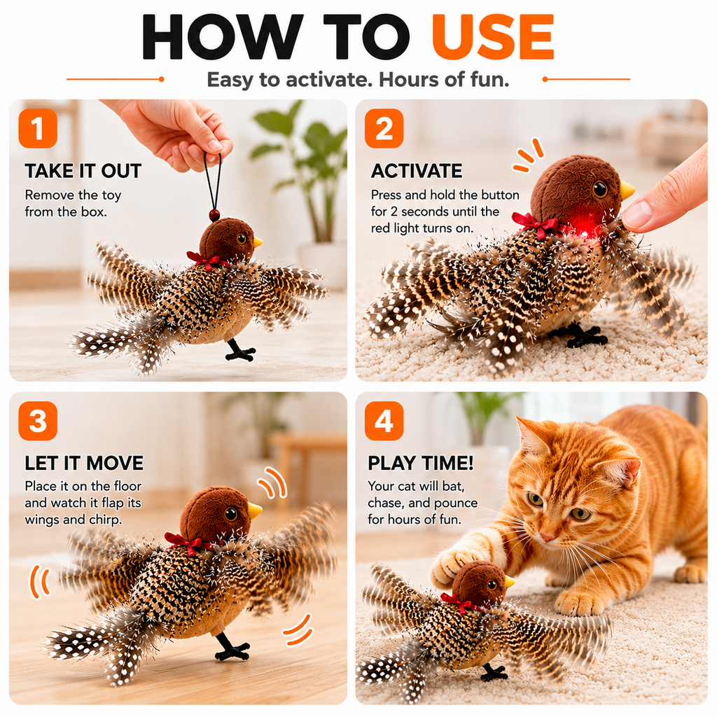 Pettedy Interactive Chirping Cat Toy