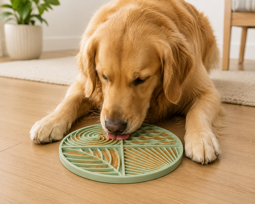 Lick Mat in use with treats